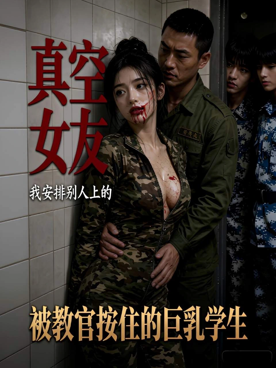 真空女友被教官按住的巨乳学生海报